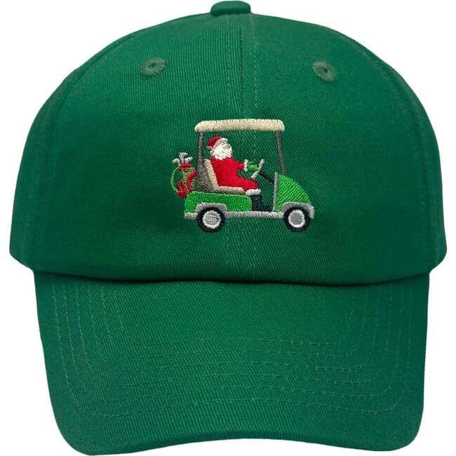 Santa Golf Cart Baseball Hat, Green