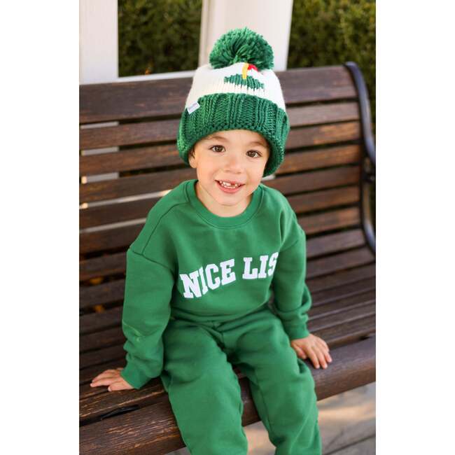 Golf Flag Bobble Hat/Mittens Bundle, Green - Winter Hats - 2