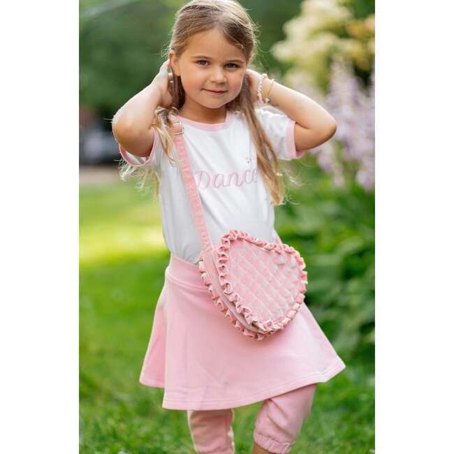 Quilted Velvet Heart Purse, Pink - Bags - 2
