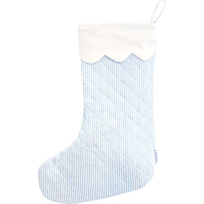 Quilted Christmas Stocking, Blue - Stockings - 3