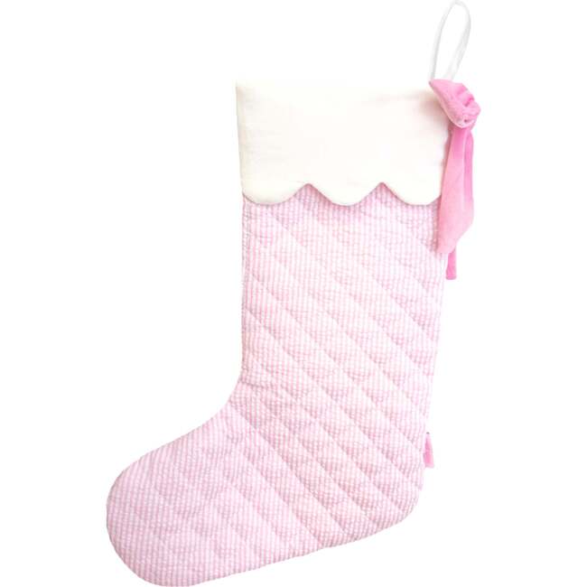 Quilted Christmas Stocking, Pink - Stockings - 4