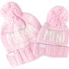 Mama/Mini Bobble Hat Bundle, Pink - Winter Hats - 1 - thumbnail