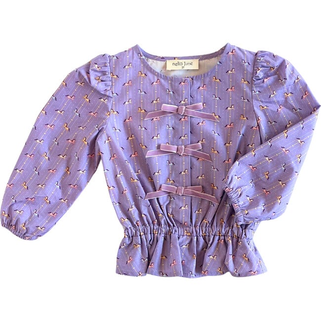 Velvet Bow Top, Purple Carousel