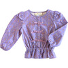 Velvet Bow Top, Purple Carousel - Blouses - 1 - thumbnail