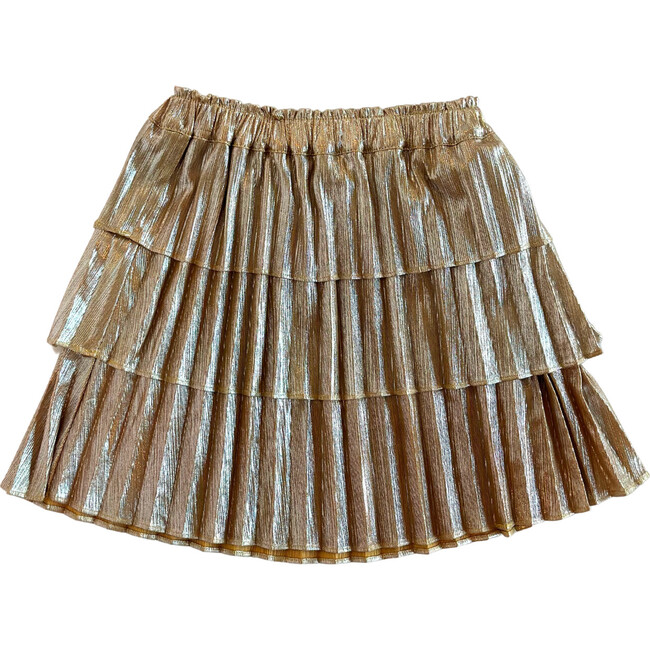Ruffle Skirt, Gold Metallic