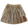Ruffle Skirt, Gold Metallic - Skirts - 1 - thumbnail