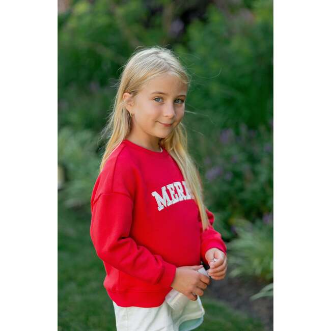 Merry Sweatshirt, Red - Sweatshirts - 4