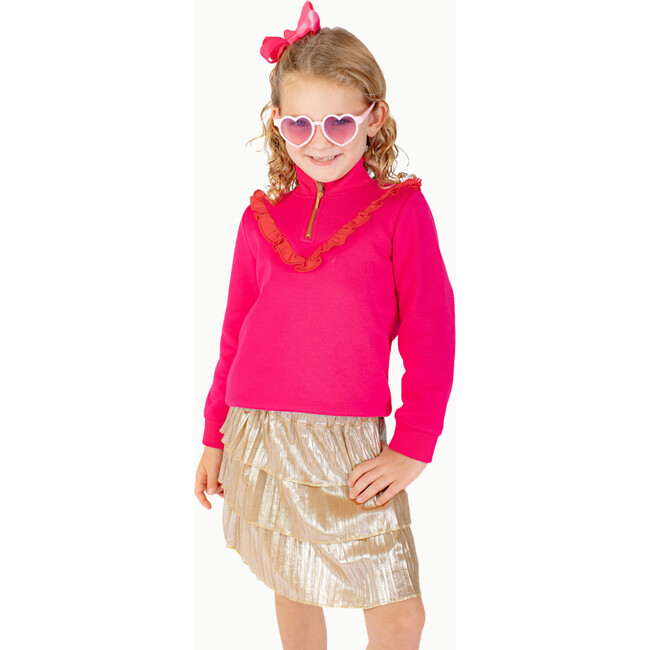 Ruffle Skirt, Gold Metallic - Skirts - 3