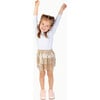Ruffle Skirt, Gold Metallic - Skirts - 4 - thumbnail