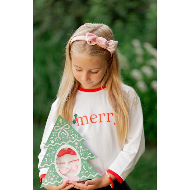 Christmas Tree Bows & Bracelet Gift Set, Green - Bracelets - 3