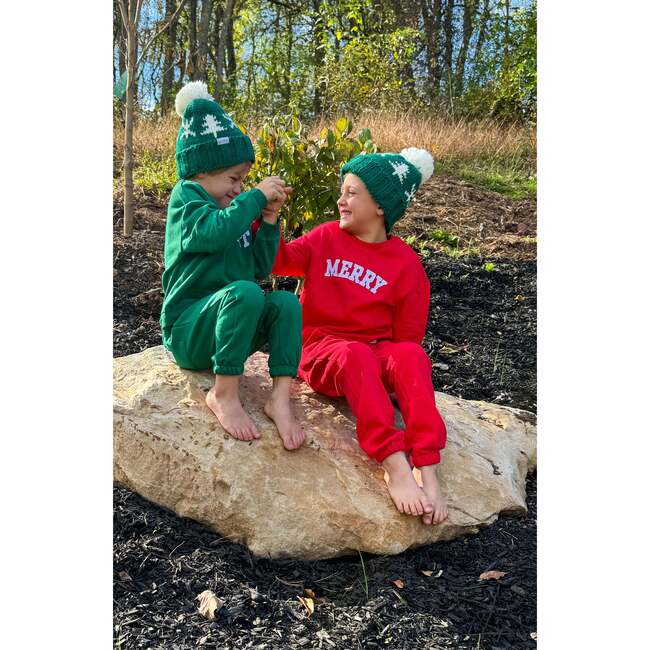 Evergreen Bobble Hat/Mittens Bundle, Green - Winter Hats - 3
