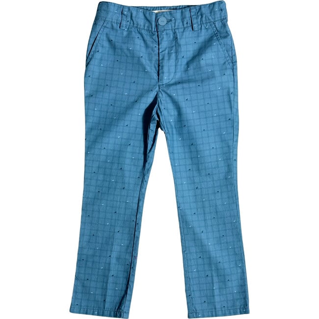 Boys' Chinos, Blue Dino