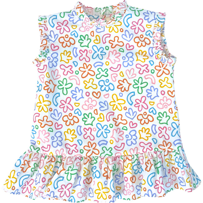 Drop Waist Dress, Rainbow Doodle