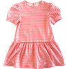 Puff Sleeve Tennis Dress, Pink & Red Heart Stripe - Dresses - 1 - thumbnail