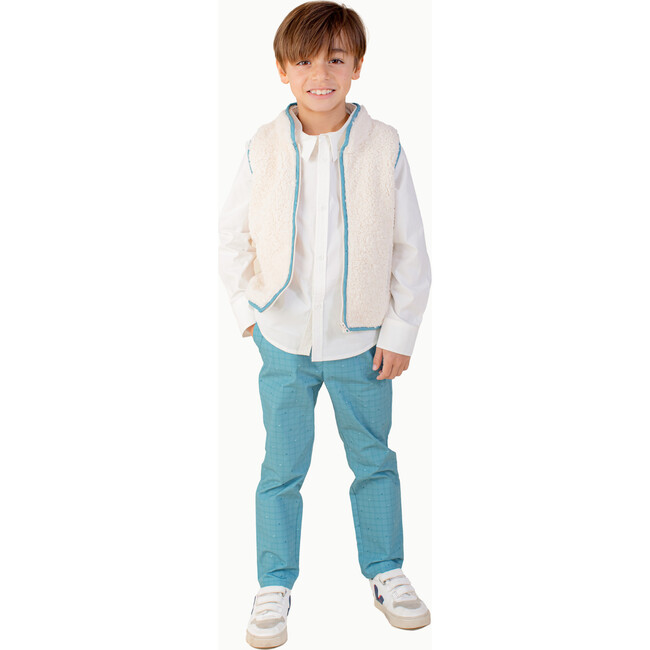 Boys' Chinos, Blue Dino