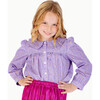 Ruffle Trim Blouse, Purple Carousel - Blouses - 2