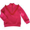 Girls' Half Zip, Pink/Red - Sweatshirts - 1 - thumbnail