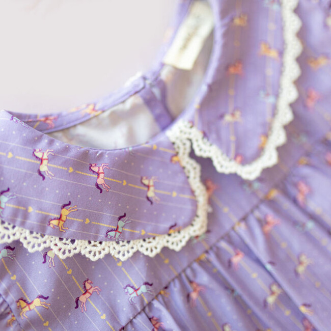 Lace Trim Dress, Purple Carousel - Dresses - 3