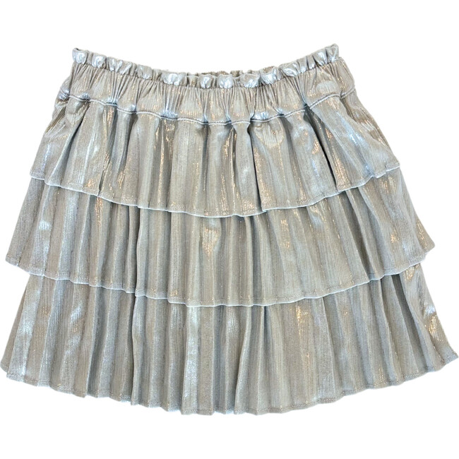 Ruffle Skirt, Silver Metallic