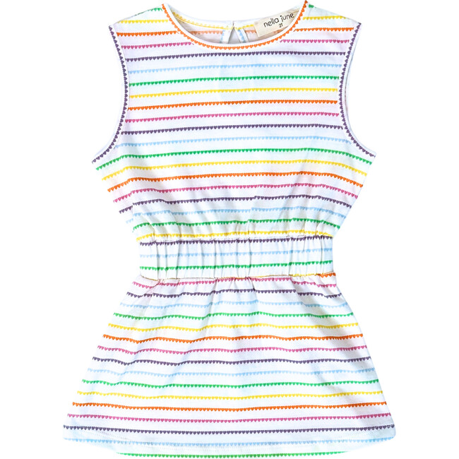 Tennis Dress, Rainbow Heart Stripe