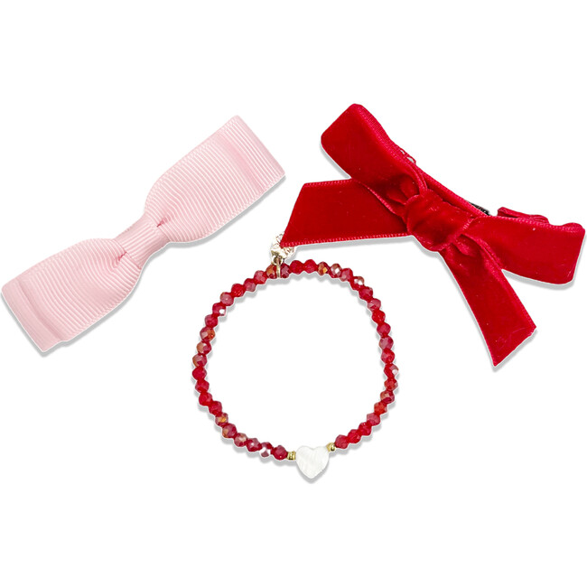 Christmas Tree Bows & Bracelet Gift Set, Green - Bracelets - 5