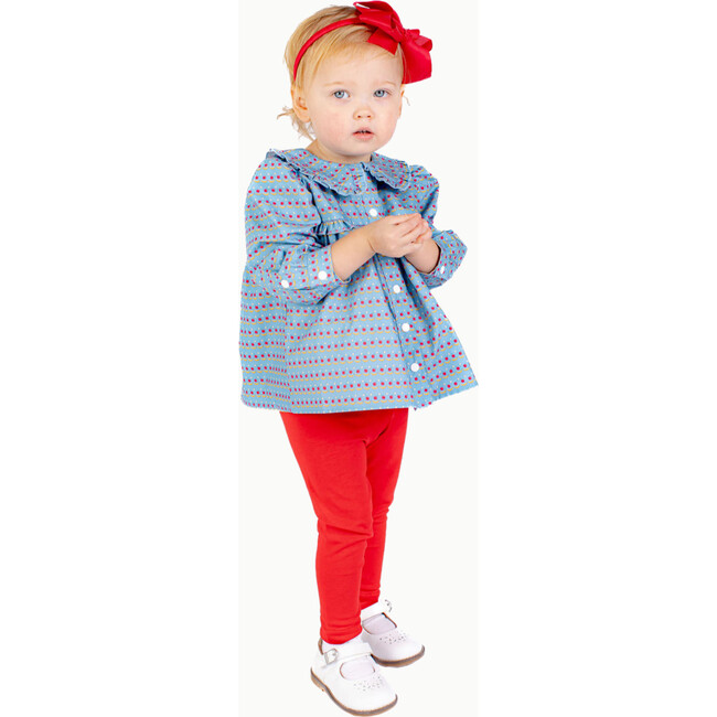 Ruffle Trim Blouse, Apples & Bananas