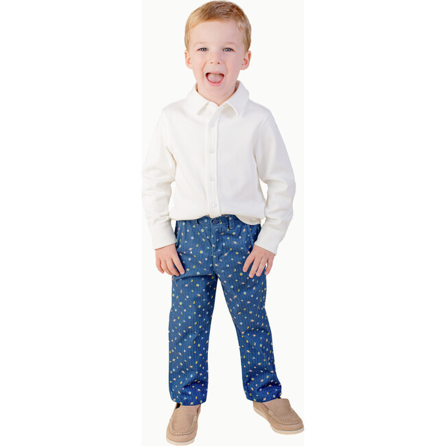Boys' Knit Button Down, White
