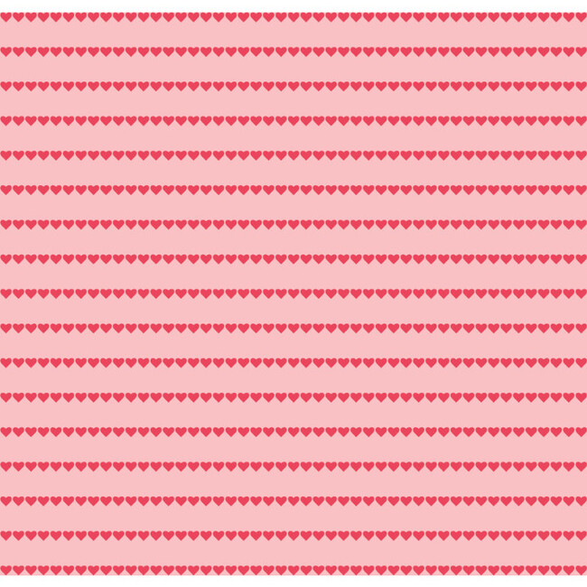 Long Sleeve Puff Sleeve Tee, Pink & Red Heart Stripe - Blouses - 3