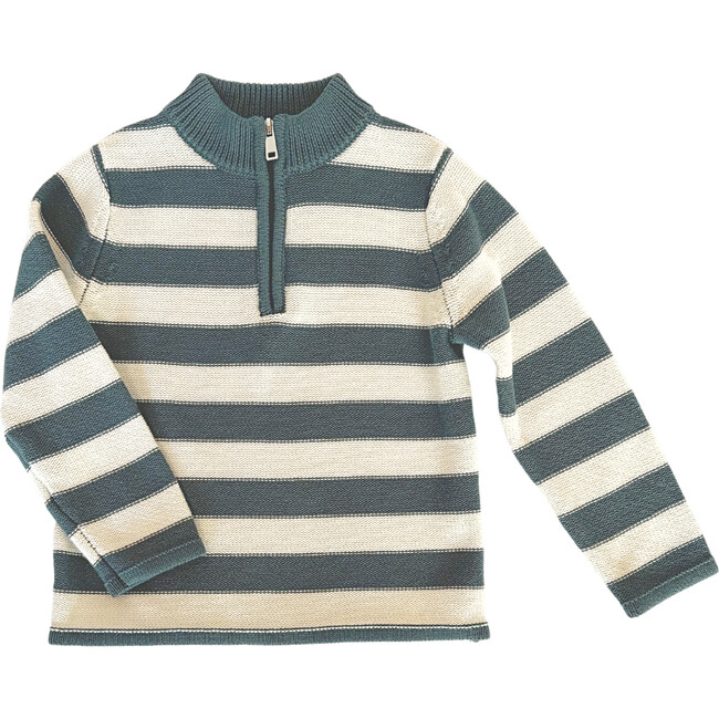 Boys' Half Zip Sweater, Blue Stripe