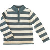 Boys' Half Zip Sweater, Blue Stripe - Sweaters - 1 - thumbnail