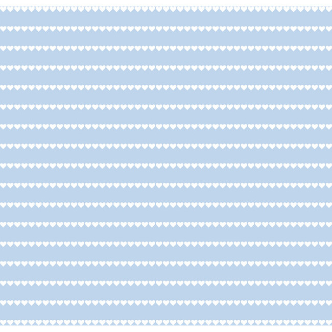 Long Sleeve Puff Sleeve Tee, Blue & White Heart Stripe - Blouses - 3