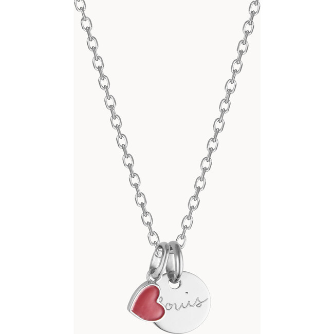 Personalized Valentine's Disc Necklace, Sterling Silver