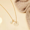 Personalized Small Mother of Pearl Necklace, 18K Gold Plated - Necklaces - 2