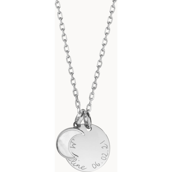 Personalized Small Mother of Pearl Necklace, Sterling Silver