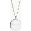 Personalized Signature Disc Necklace, Sterling Silver - Necklaces - 1 - thumbnail