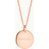 Personalized Signature Disc Necklace, 18K Rose Gold Plated - Necklaces - 1 - thumbnail
