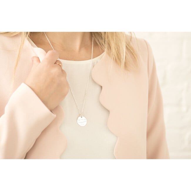 Personalized Signature Disc Necklace, Sterling Silver - Necklaces - 2
