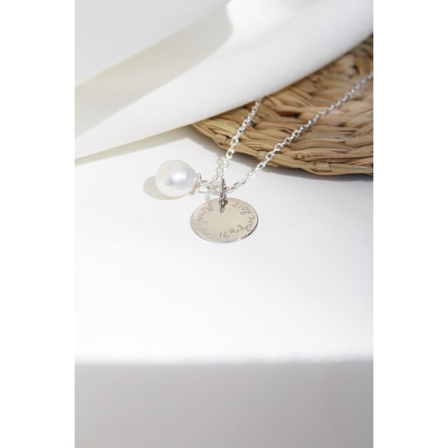 Personalized Pearl Drop Necklace, Sterling Silver - Necklaces - 2