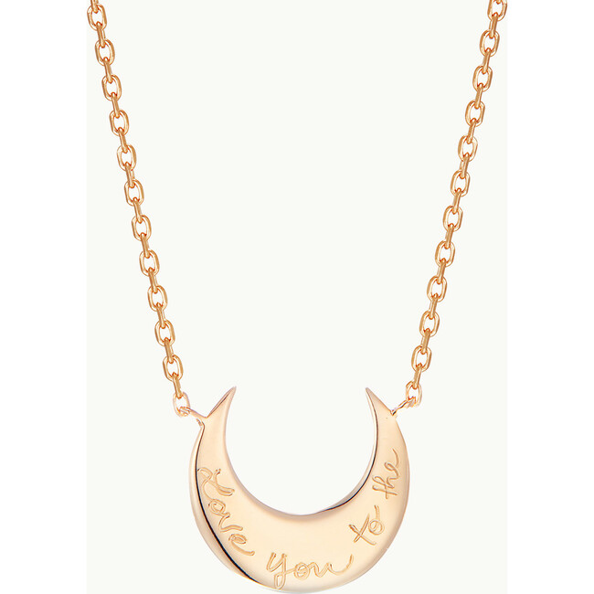 Personalized Moon Necklace, 18K Gold Plated