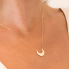 Personalized Moon Necklace, 18K Gold Plated - Necklaces - 2