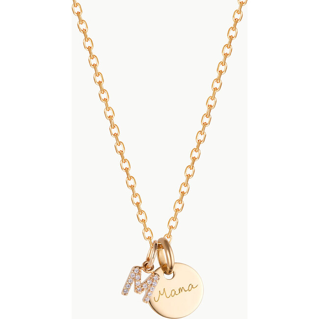 Personalized Mini Crystal Alphabet Necklace, 18K Gold Plated