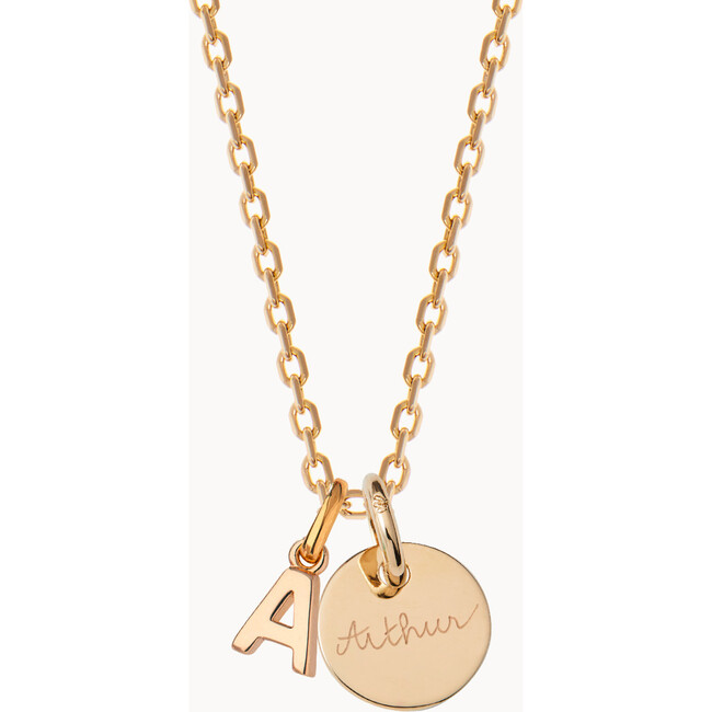 Personalized Mini Alphabet Necklace, 18K Gold Plated