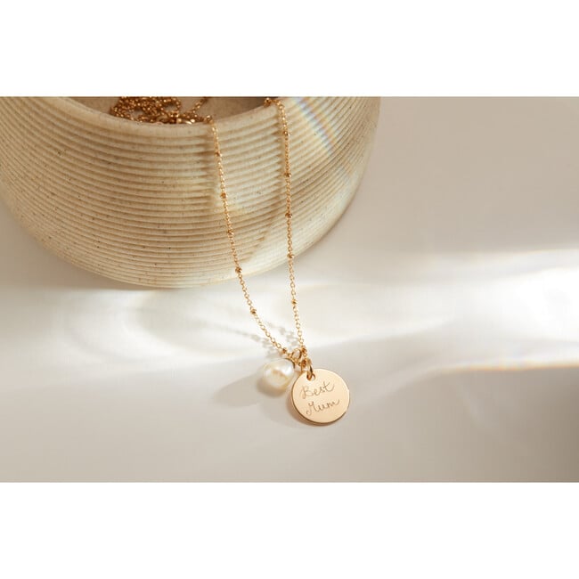 Personalized Pearl Drop Necklace, 18K Gold Plated - Necklaces - 3