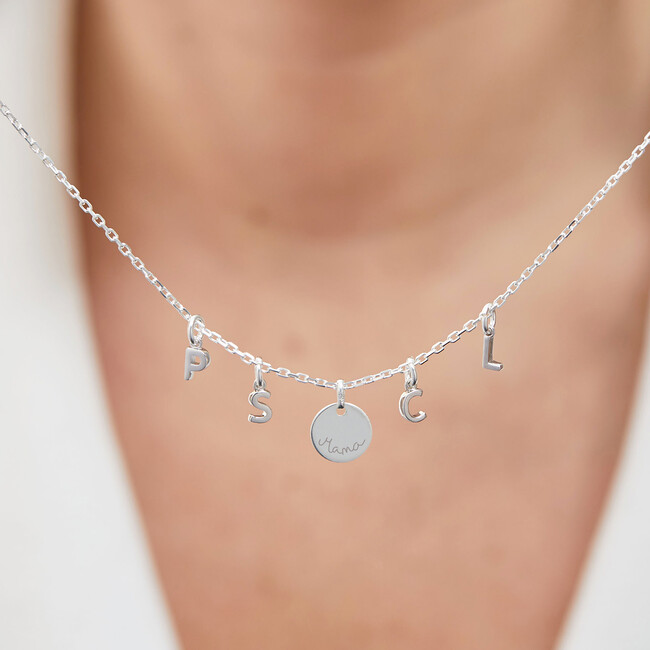 Personalized Mini Alphabet Necklace, Sterling Silver - Necklaces - 2