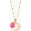 Personalized Message & Birthstone Necklace, 18K Rose Gold Plated - Necklaces - 2