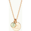 Personalized Message & Birthstone Necklace, 18K Gold Plated - Necklaces - 1 - thumbnail