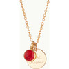 Personalized Message & Birthstone Necklace, 18K Gold Plated - Necklaces - 2