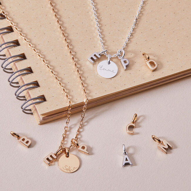 Personalized Mini Alphabet Necklace, Sterling Silver - Necklaces - 3