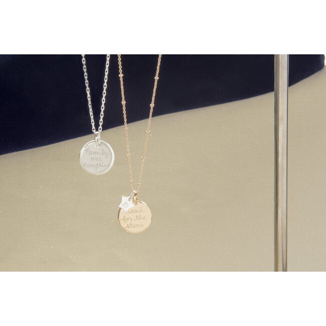 Personalized Signature Disc Necklace, 18K Gold Plated - Necklaces - 5