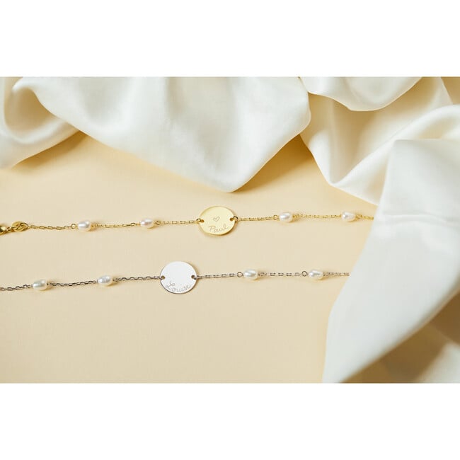 Personalized Pearl Pastille Chain Bracelet, Sterling Silver - Bracelets - 4